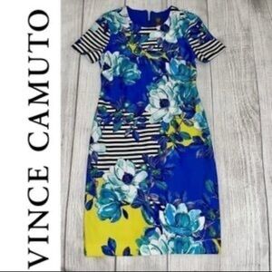 Vince Camuto Blue Floral Dress size 8